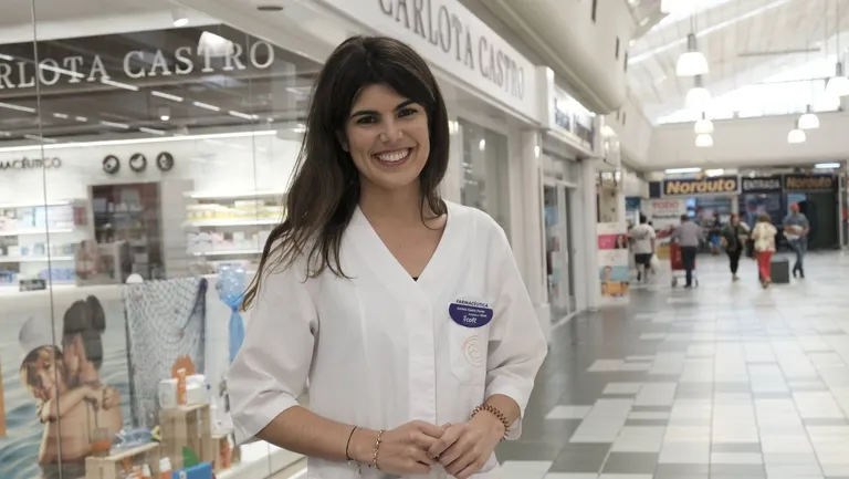 Carlota Castro Pardo: «Aquí sorprende una farmacia en un área comercial, pero gusta»